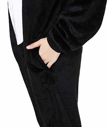 Lelike Panda Kostüm Damen Jumpsuit Kuschelig Herren Schlafanzug Pyjama Tier Faschings Kostüm für Erwachsense L - 6