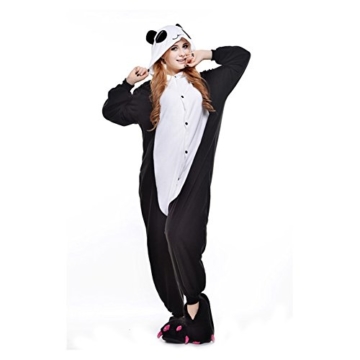 LPATTERN Unisex-Erwachsene Cosplay Pyjamas Onesie  Tier Kostüm Schlafanzug Jumpsuit für Halloween Karneval, Panda, X-Large (Korpergröße 178-188CM) - 2