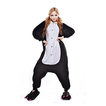 LPATTERN Unisex-Erwachsene Cosplay Pyjamas Onesie  Tier Kostüm Schlafanzug Jumpsuit für Halloween Karneval, Panda, X-Large (Korpergröße 178-188CM) - 5