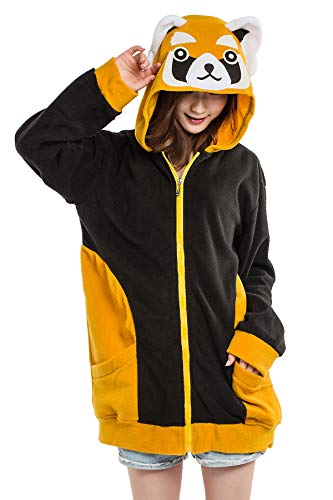 Mantel Damen Hoodies mit Kapuzen Jacket Cosplay Tier Roter Panda Anime Casual Kostüm Outwear Unisex - 5