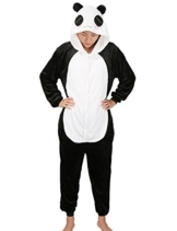 Mescara Einhorn Kostüm Pyjama Jumpsuit Cosplay Schalfanzug Festliche Anzug Flanell Tierkostüm Kartonkostüm Tierschalfanzug (L/EU38, Panda-2) - 1