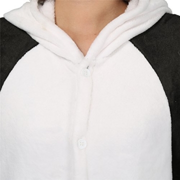 Mescara Einhorn Kostüm Pyjama Jumpsuit Cosplay Schalfanzug Festliche Anzug Flanell Tierkostüm Kartonkostüm Tierschalfanzug (L/EU38, Panda-2) - 5