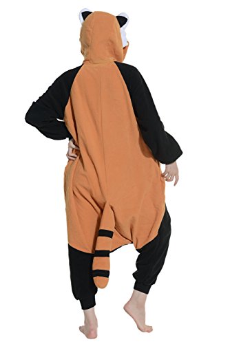 Unisex Kigurumi Jumpsuit Tier Pyjamas Kostüm Fasching Onesie Damen Herren Karneval Cosplay Nachtwäsche, Rot Panda - 2