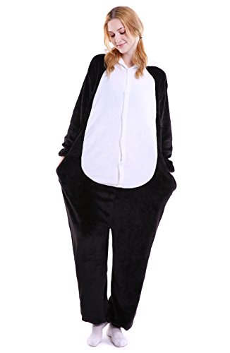 LazLake Jumpsuit Tier Fasching Pyjama Kostüm Onesie Overall Schlafanzug Erwachsene Unisex Kigurumi Panda XL - 3