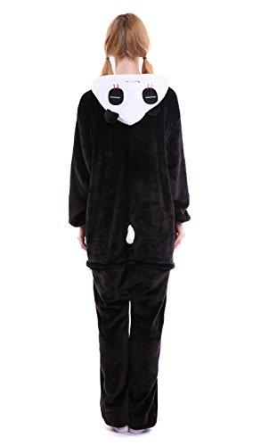 LazLake Jumpsuit Tier Fasching Pyjama Kostüm Onesie Overall Schlafanzug Erwachsene Unisex Kigurumi Panda XL - 4