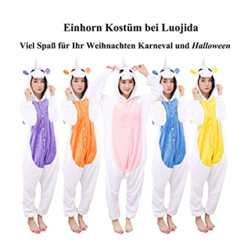 Einhorn Pyjamas Jumpsuit Kostüm Tier Schlafanzug Cosplay Karneval Fasching (Einhorn), Blau, Gr. S: für Höhe 148-157 - 6