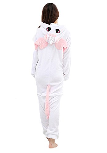 Einhorn Pyjamas Jumpsuit Kostüm Tier Schlafanzug Cosplay Karneval Fasching (Einhorn), Pink, Gr. S: für Höhe 148-157 - 2