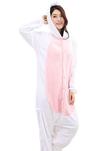 Einhorn Pyjamas Jumpsuit Kostüm Tier Schlafanzug Cosplay Karneval Fasching (Einhorn), Pink, Gr. S: für Höhe 148-157 - 3