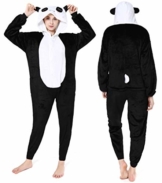 Lelike Panda Kostüm Damen Jumpsuit Kuschelig Herren Schlafanzug Pyjama Tier Faschings Kostüm für Erwachsense L - 1
